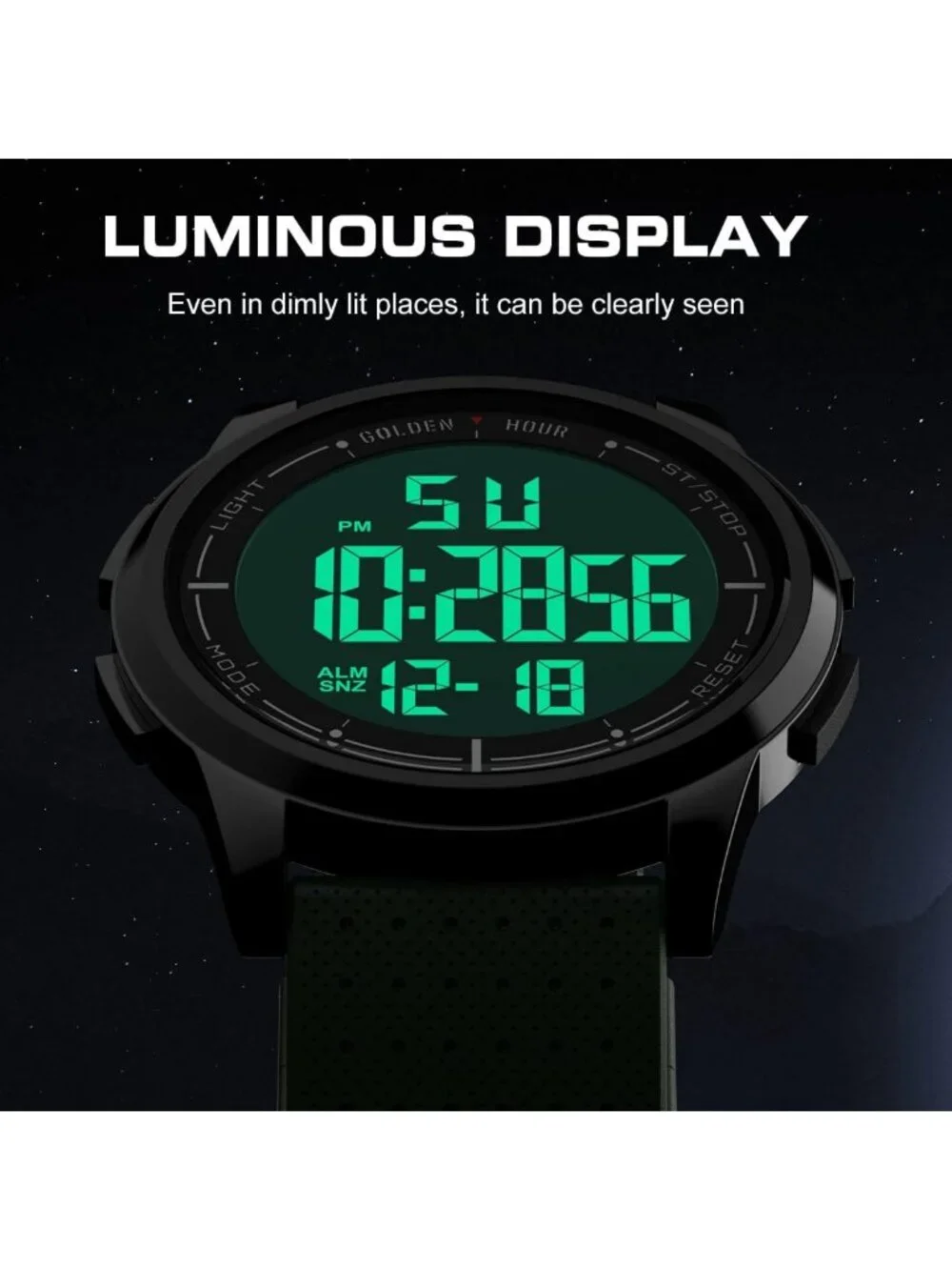 Ultra-Thin Minimalist Waterproof Digital Sports Watch | Wide-Angle Display